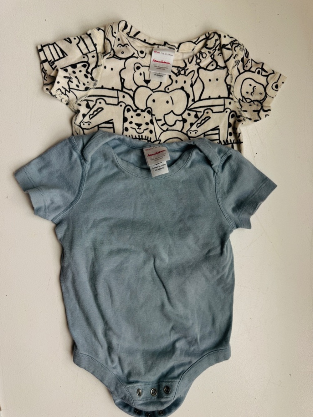 Hanna Andersson 2-Pack Short-Sleeve Bodysuits, 80cm, 18-24M